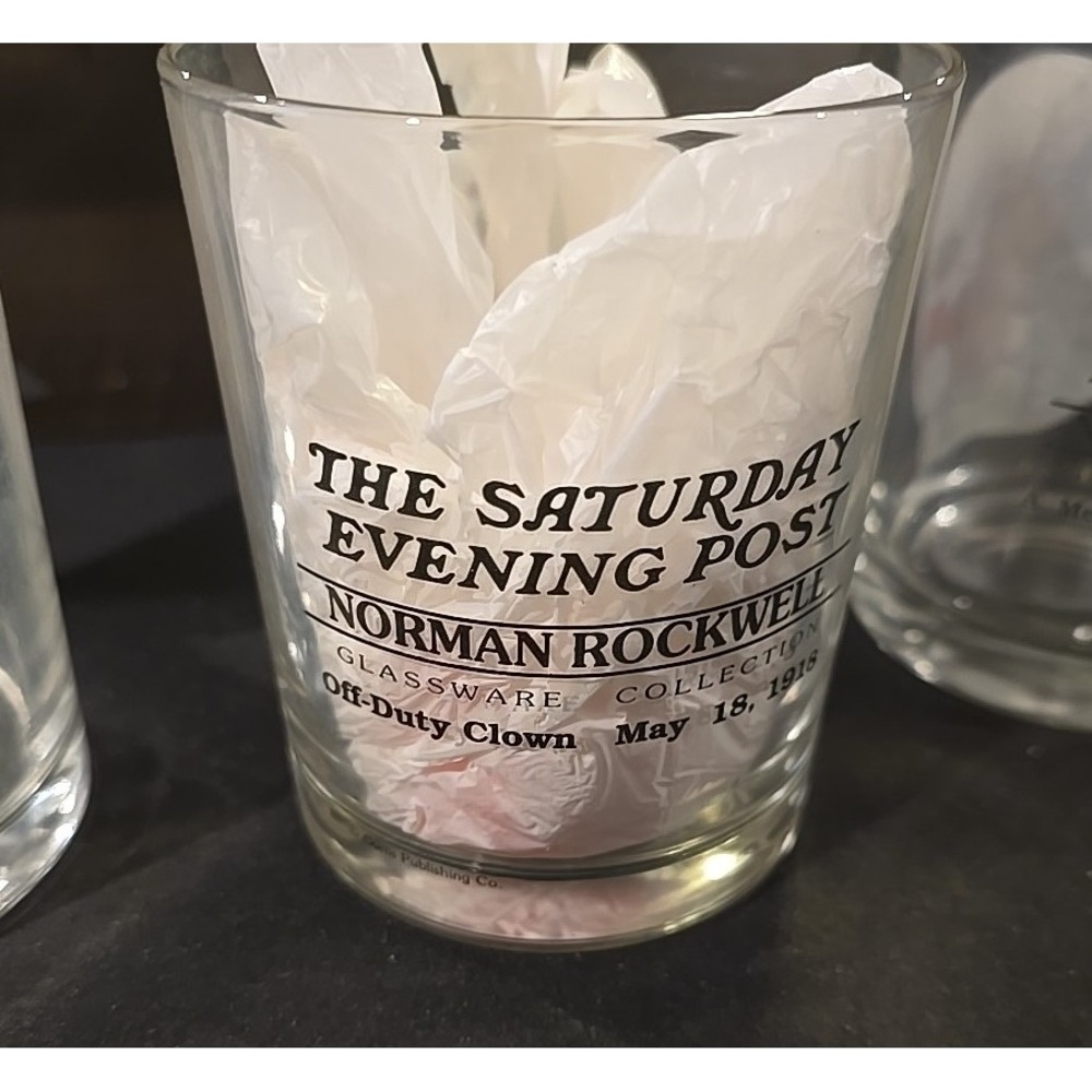 Saturday Evening Post Norman Rockwell Glassware Collection Glasses Set - Picture 4 of 5